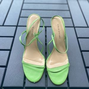 Colin Stuart Green Strappy Heel with Leather Console